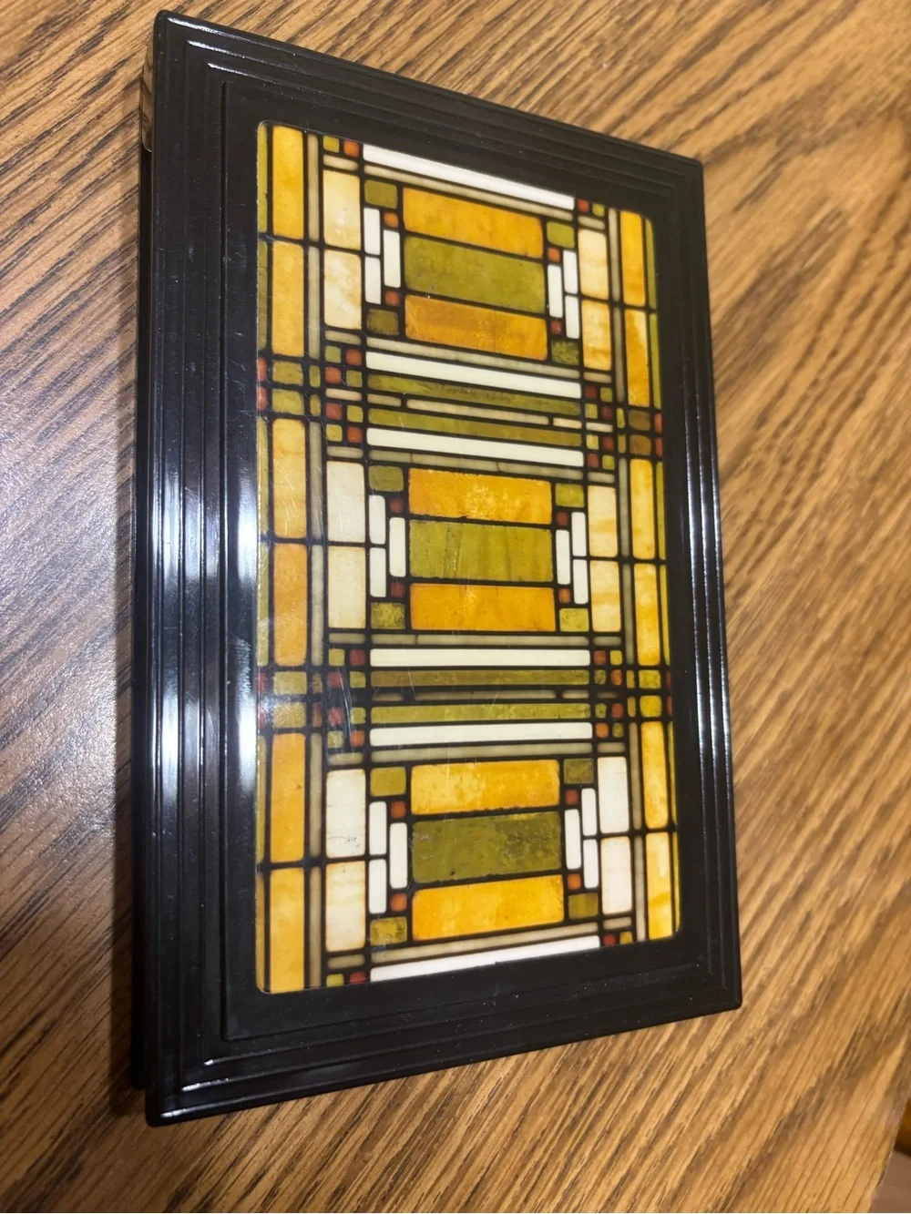 Frank Lloyd Wright Art Glass Detail Print Note Pad Holder